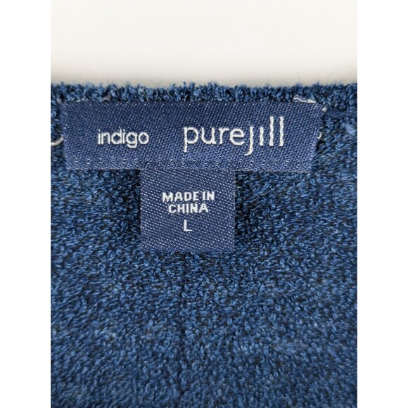 J Jill Womens Pure Jill Pullover V Neck Tunic Sweater Large Blue - Picture 3 of 9